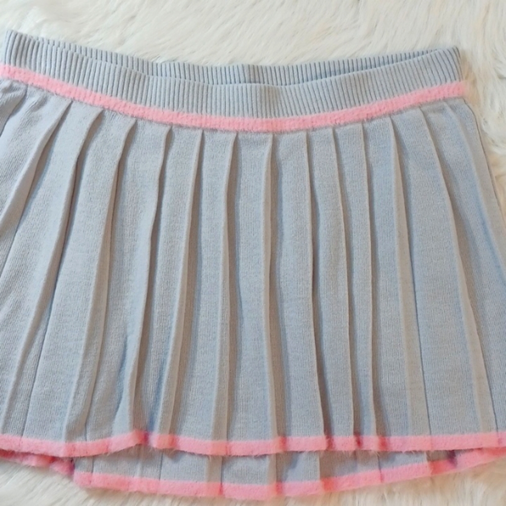 DOLLSKILL SUGAR THRILLZ 1X CRYSTAL QUIET SKIRT SET GRAY/PINK TRIM SOFT KNIT - Picture 16 of 17